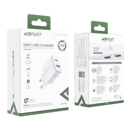 Acefast wall charger USB Type C / USB 20W, PPS, PD, QC 3.0, AFC, FCP white (A25 white)_5