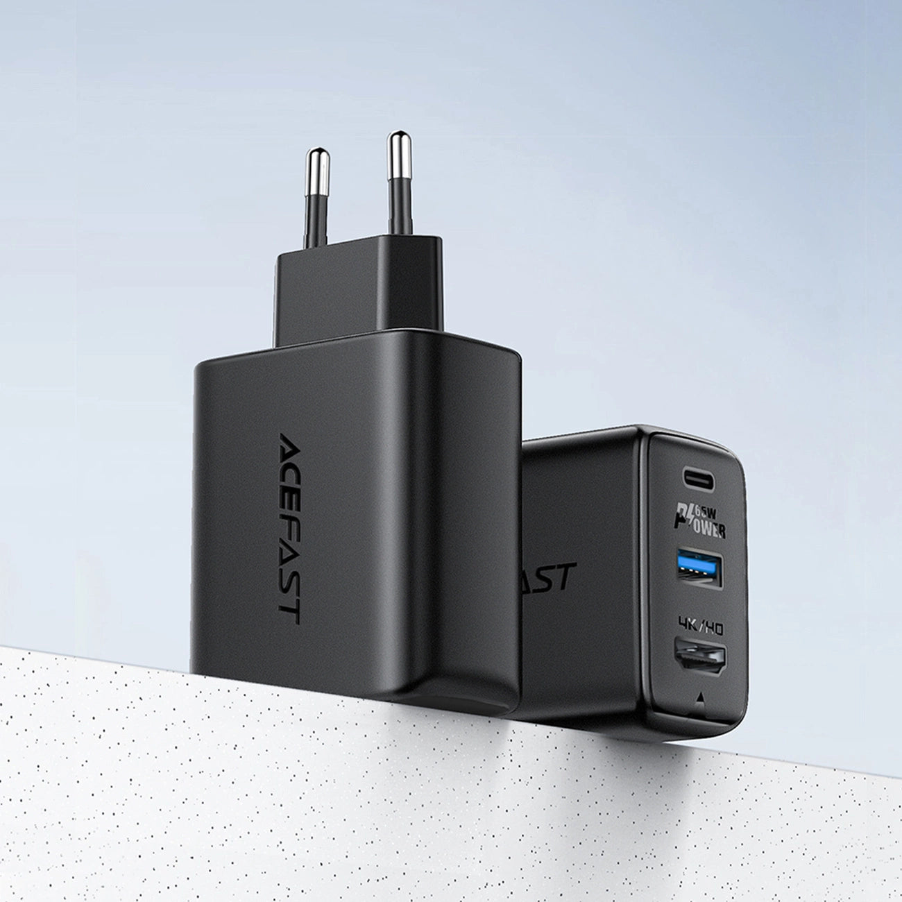 Acefast 2in1 charger GaN 65W USB Type C / USB, adapter adapter HDMI 4K @ 60Hz (set with cable) white (A17 white)_4