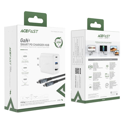 Acefast 2in1 charger GaN 65W USB Type C / USB, adapter adapter HDMI 4K @ 60Hz (set with cable) white (A17 white)_3
