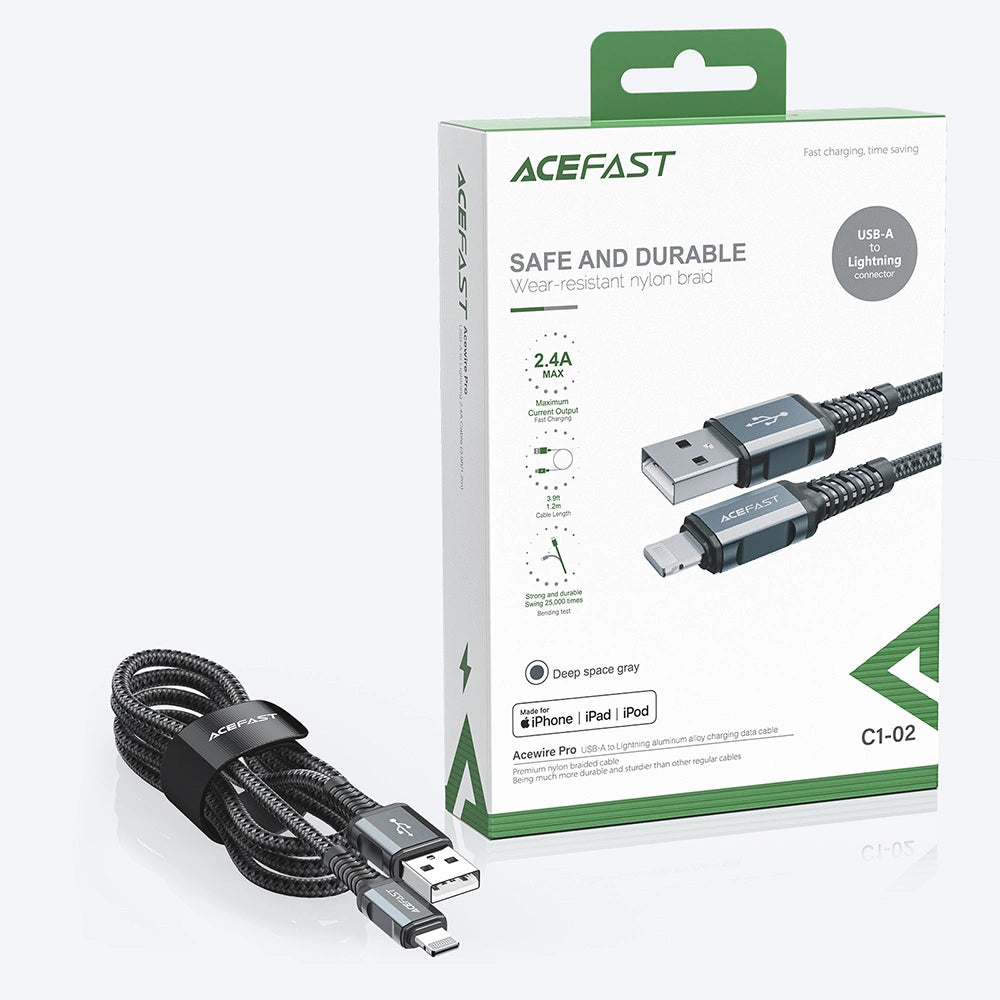 Acefast cable MFI USB - Lightning 1.2m, 2.4A black (C1-02 black)_11