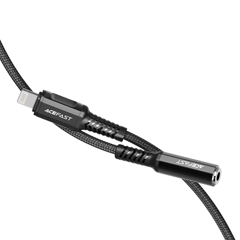 Acefast audio cable MFI Lightning - 3.5mm mini jack (female) 18cm, AUX black (C1-05 black)_2