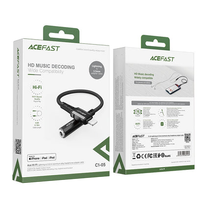 Acefast audio cable MFI Lightning - 3.5mm mini jack (female) 18cm, AUX black (C1-05 black)_4