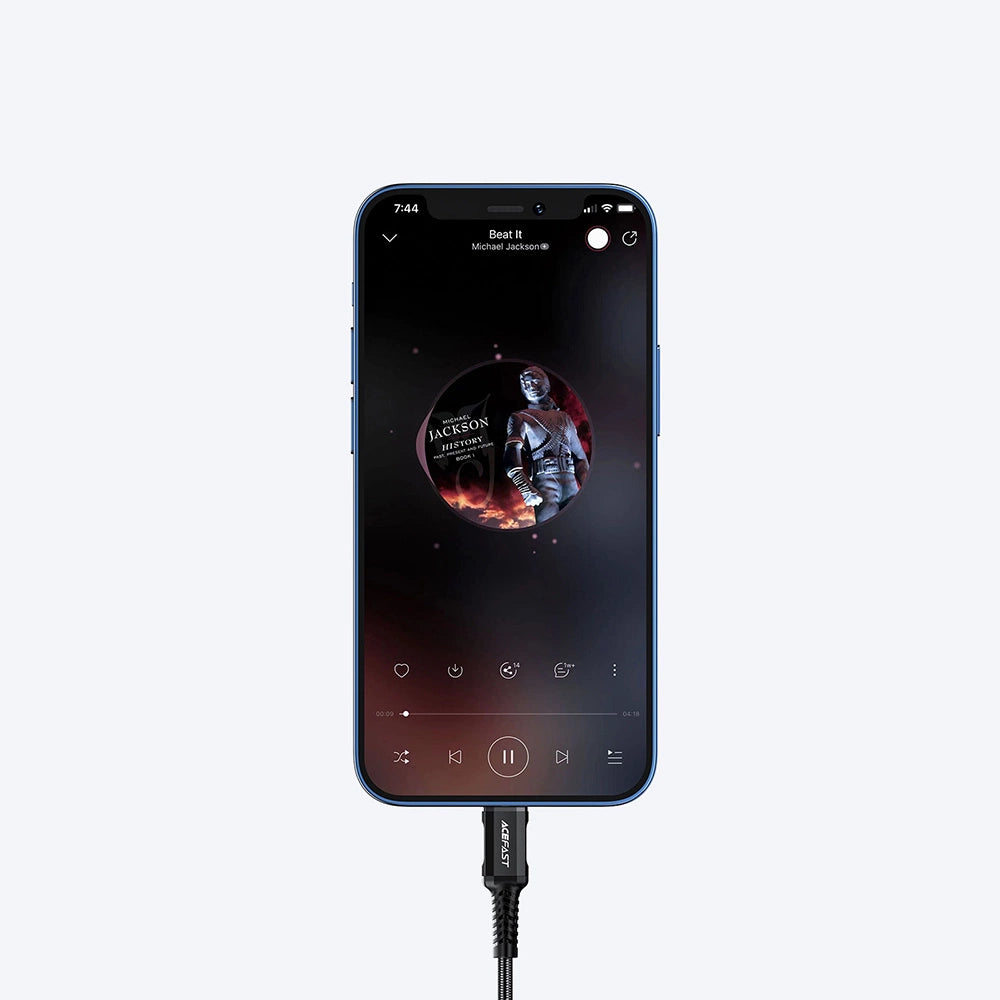 Acefast audio cable MFI Lightning - 3.5mm mini jack (female) 18cm, AUX black (C1-05 black)_6