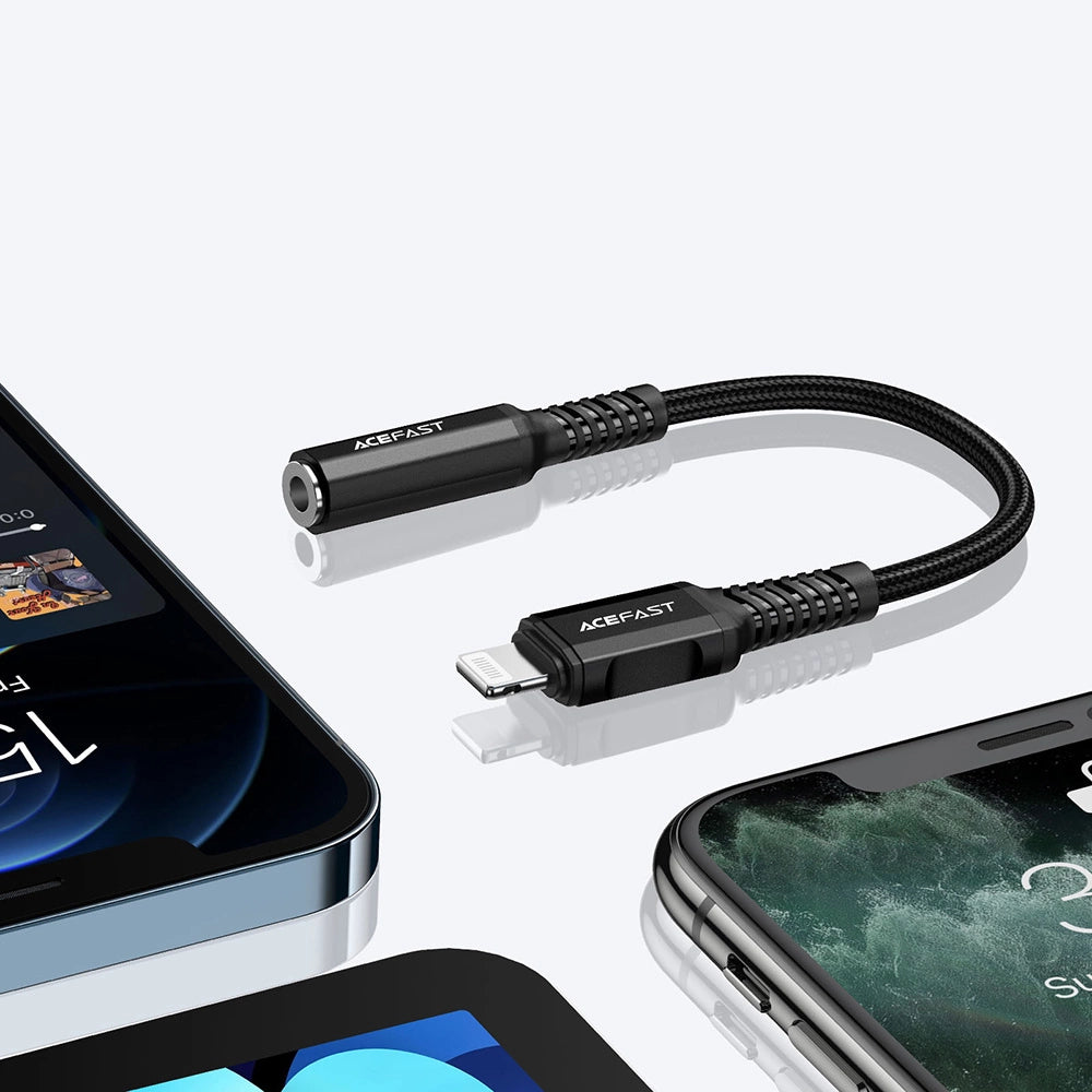 Acefast audio cable MFI Lightning - 3.5mm mini jack (female) 18cm, AUX black (C1-05 black)_7