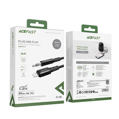 Acefast audio cable MFI Lightning - 3.5mm mini jack (male) 1.2m, AUX black (C1-06 black)_4