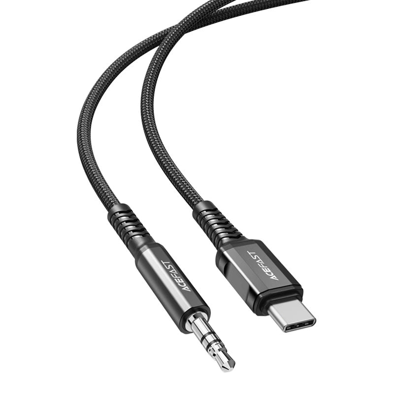 Acefast audio cable USB Type C - 3.5mm mini jack (male) 1.2m, AUX black (C1-08 black)_1