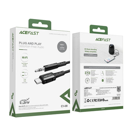 Acefast audio cable USB Type C - 3.5mm mini jack (male) 1.2m, AUX black (C1-08 black)_4