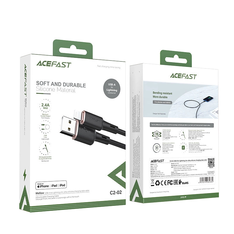 Acefast cable MFI USB - Lightning 1.2m, 2.4A black (C2-02 black)_4