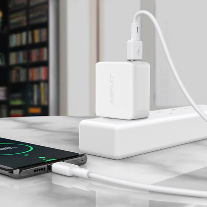 Acefast USB cable - USB Type C 1.2m, 3A white (C2-04 white)_5