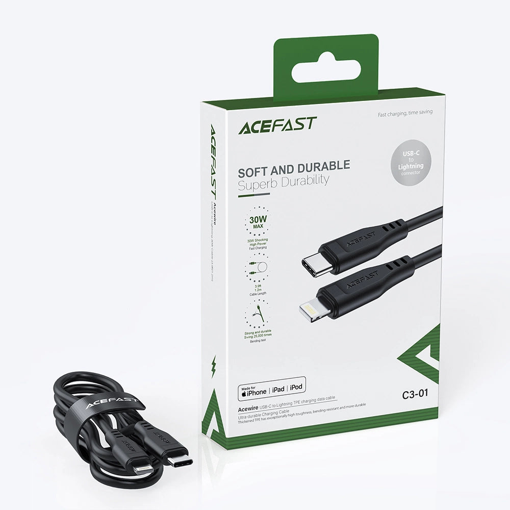 Acefast cable MFI USB Type C - Lightning 1.2m, 30W, 3A black (C3-01 black)_11