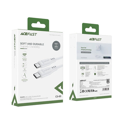 Acefast C3-03 USB-C - USB-C PD QC cable 60W 3A 480Mb/s 1.2m - white_4