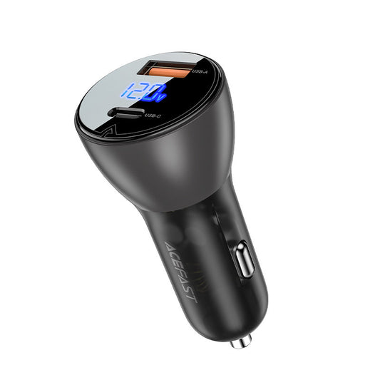Acefast Car Charger 63W USB Type C / USB, PD3.0, PPS, QC3.0, AFC, FCP, SFCP black (B6 black)_0