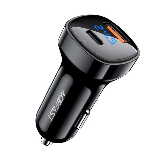 Acefast car charger 66W USB Type C / USB, PPS, Power Delivery, Quick Charge 4.0, AFC, FCP black (B4 black)_0