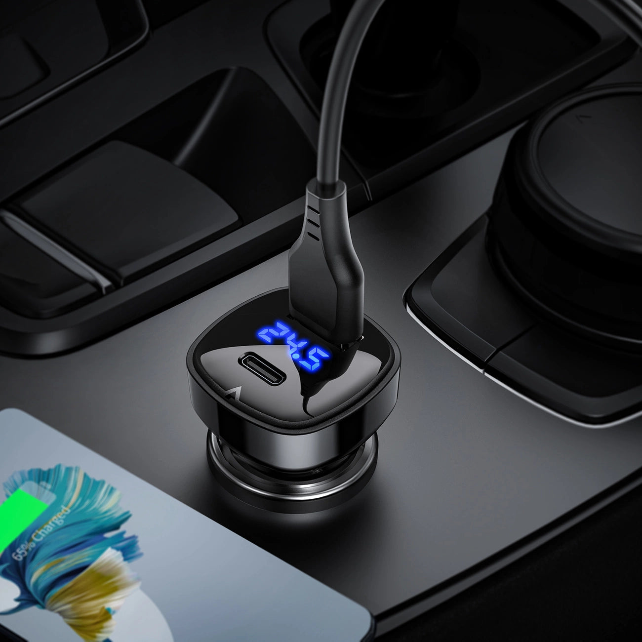 Acefast car charger 66W USB Type C / USB, PPS, Power Delivery, Quick Charge 4.0, AFC, FCP black (B4 black)_10