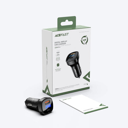 Acefast car charger 66W USB Type C / USB, PPS, Power Delivery, Quick Charge 4.0, AFC, FCP black (B4 black)_13