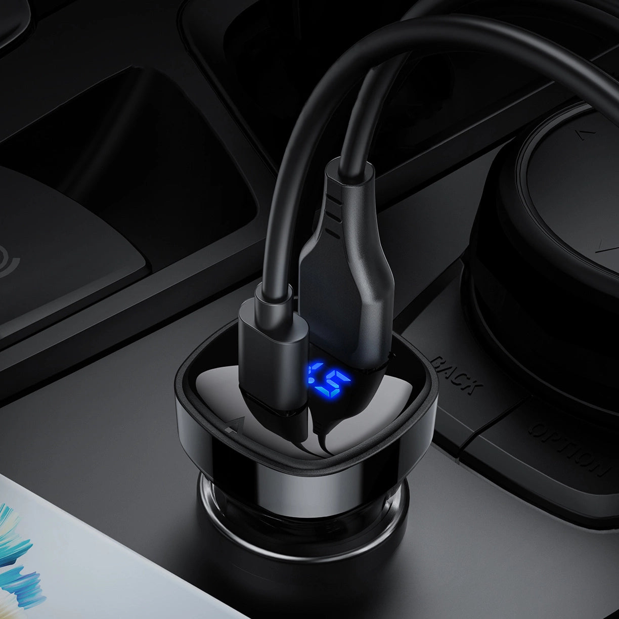 Acefast car charger 66W USB Type C / USB, PPS, Power Delivery, Quick Charge 4.0, AFC, FCP black (B4 black)_14