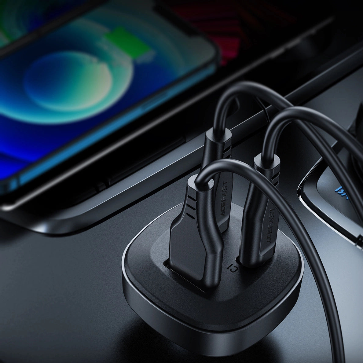 Acefast car charger 66W 2x USB Type C / USB, PPS, Power Delivery, Quick Charge 4.0, AFC, FCP, SCP black (B3 black)_8