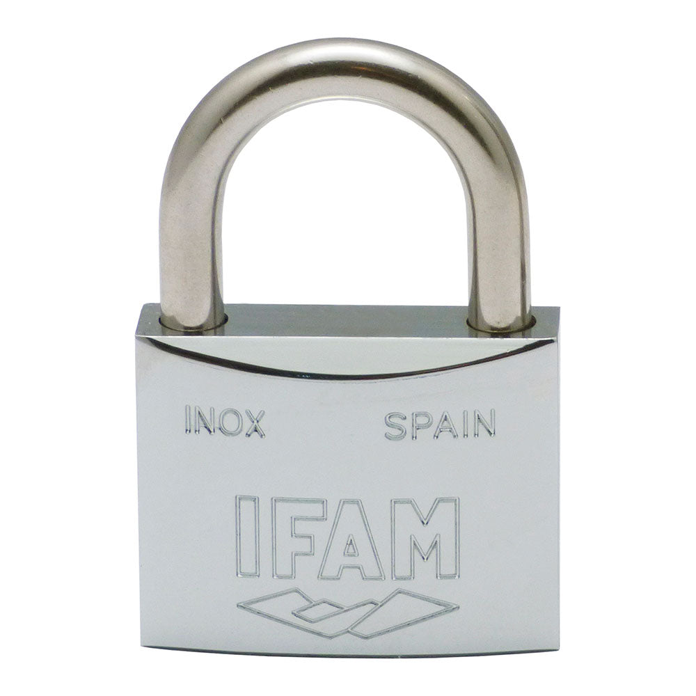 Cadeado de aÃ§o inox 30 inoxidavel 30mm. com 2 chaves. arco normal. ifam_0