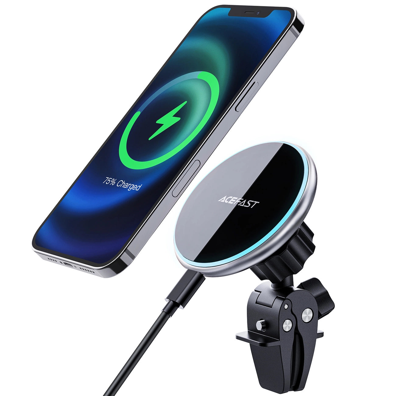 Acefast Qi 15W wireless car charger, magnetic phone holder for air vent, black (D3 black)_13