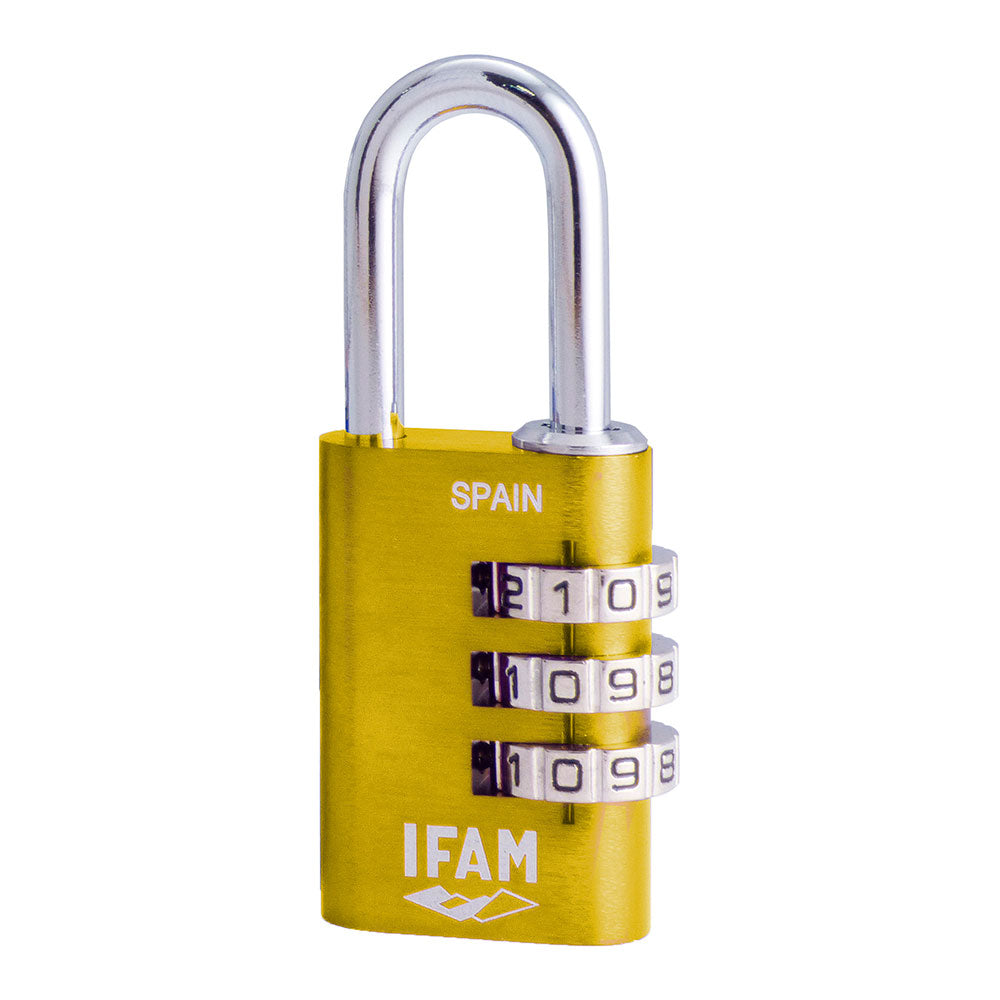 Cadeado col combi30 amarelo 30mm. aÃ§o Ã¸5mm. com combinaÃ§Ã£o ifam_0