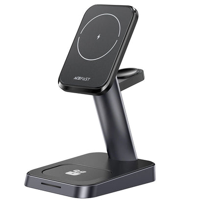 Acefast Qi Wireless Charger 15W for iPhone (with MagSafe), Apple Watch and Apple AirPods Stand Holder Magnetic Holder Black (E3 black)_1