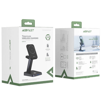 Acefast Qi Wireless Charger 15W for iPhone (with MagSafe), Apple Watch and Apple AirPods Stand Holder Magnetic Holder Black (E3 black)_4