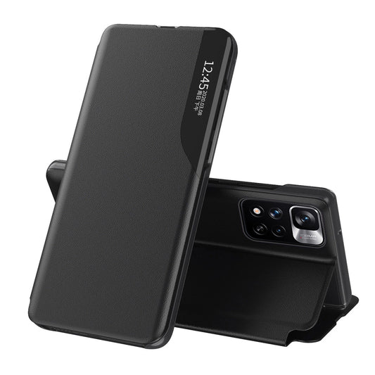Eco Leather View Case elegant case with flip cover and stand function Xiaomi Redmi Note 11 Pro+ 5G (China) / 11 Pro 5G (China) / Mi11i HyperCharge / Poco X4 NFC 5G black_0
