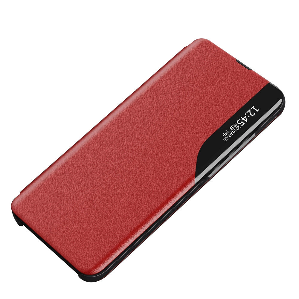 Eco Leather View Case Elegant Flip Cover with Stand Function Poco M4 Pro 5G Red_1