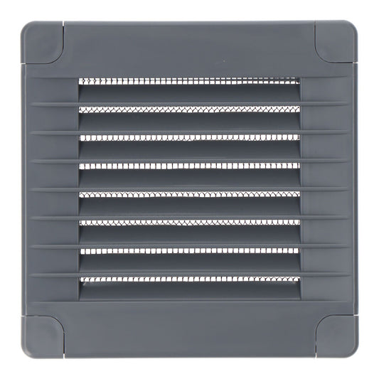 Grelha de ventilaÃ§Ã£o quadrada com plugues e mosquito 100x100x7mm abs cinza_0