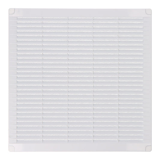Grelha de ventilaÃ§Ã£o quadrada com plugues e mosquiteiro 300x300x7mm abs branco_0