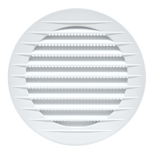 Grelha de ventilaÃ§Ã£o redonda com inserÃ§Ã£o, abs, com suspeito Ã¸100mm, branco_0