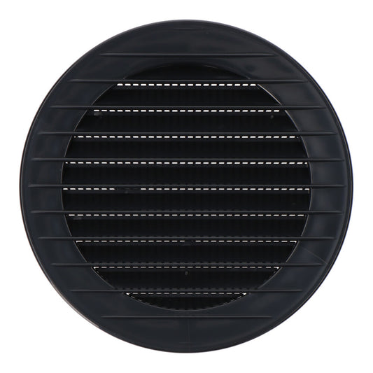 Grelha de ventilaÃ§Ã£o rebatÃ­vel redonda com mosqueteiro Ã¸100mm abs cinza antracite_0
