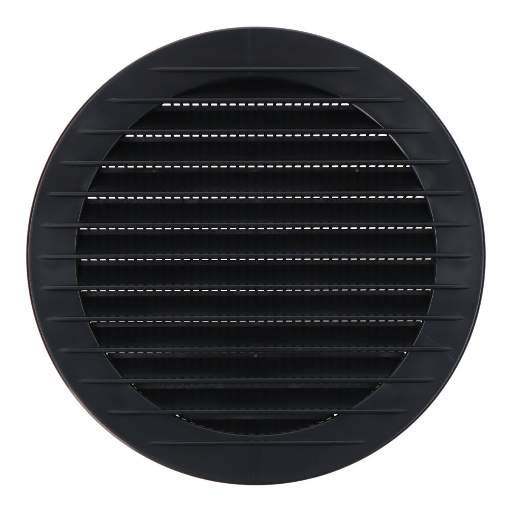 Grelha de ventilaÃ§Ã£o redonda de encastrar com mosquiteira Ã¸125mm abs cinzento antracita_0