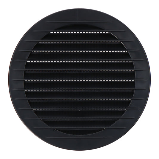 Grelha de ventilaÃ§Ã£o redonda de encastrar com mosquiteira Ã¸125mm abs cinzento antracita_0