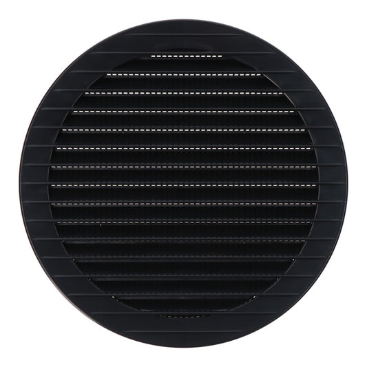 Grelha de ventilaÃ§Ã£o redonda de encastrar com mosquiteira Ã¸150mm abs cinzento antracita_0