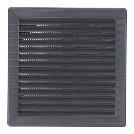 Grelha de ventilaÃ§Ã£o quadrada de encastrar ajustÃ¡vel Ã¸ 80-150 com mosquiteira 170x170x11,5mm abs cinzento_0