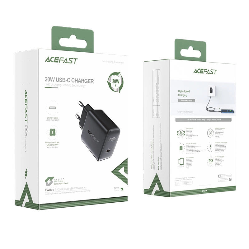 Acefast fast USB Type C 20W Power Delivery charger black (A1 EU black)_4