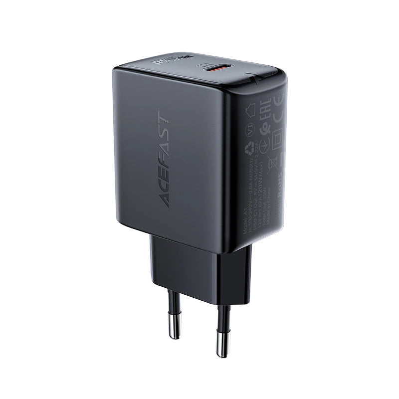 Acefast fast USB Type C 20W Power Delivery charger black (A1 EU black)_0