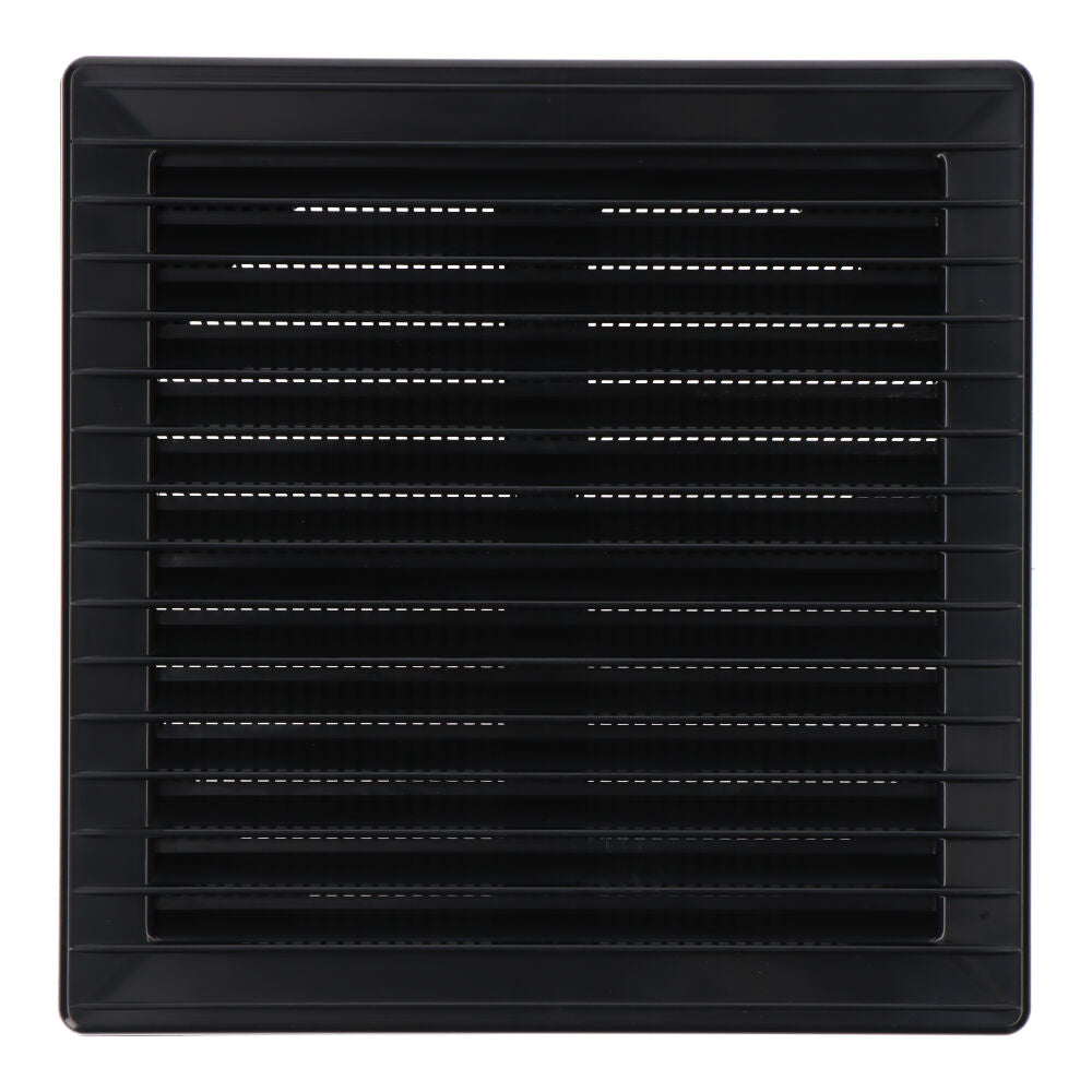 Grelha de ventilaÃ§Ã£o quadrada ajustÃ¡vel de encastrar Ã¸ 80-150 com mosquiteira 170x170x11,5mm abs cinzento antracita_0