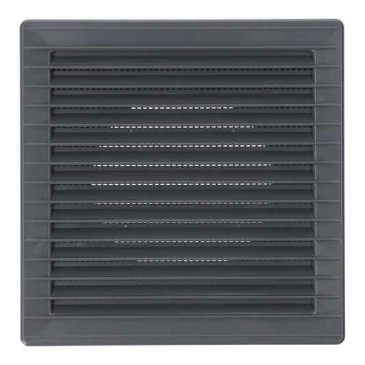 Grelha de ventilaÃ§Ã£o quadrada de encastrar Ã¸ 100mm com mosquiteira 170x170x11,5mm abs cinzento_0