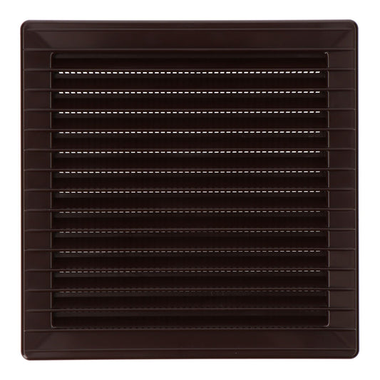 Grelha de ventilaÃ§Ã£o quadrada de encastrar com mosquiteira 140x140mm abs castanho_0