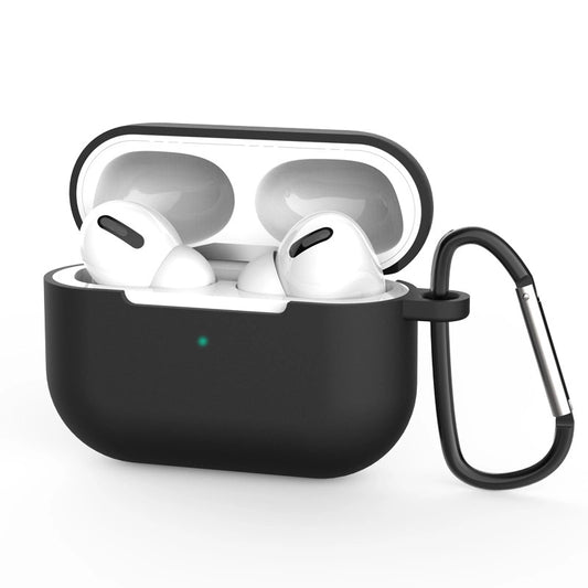 Case for AirPods Pro 2 / AirPods Pro silicone soft case for headphones + keychain lobster clasp pendant black (case D)_0