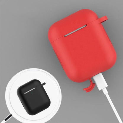 Case for AirPods Pro 2 / AirPods Pro silicone soft case for headphones + keychain lobster clasp pendant black (case D)_2