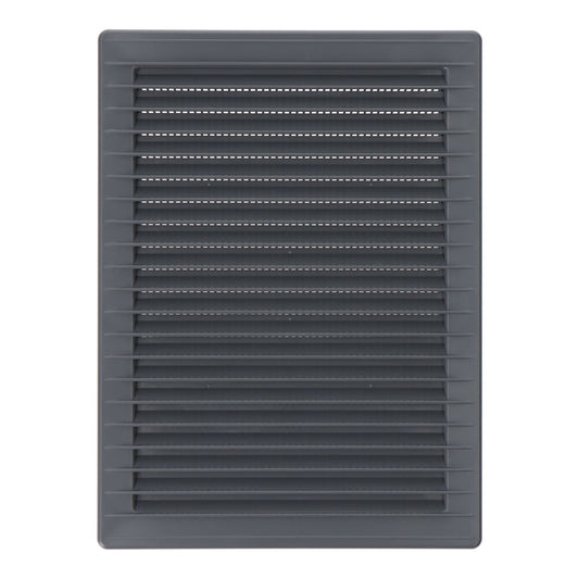 Grelha de ventilaÃ§Ã£o retangular de encastrar com mosquiteira abs 135x205mm cinzento_0