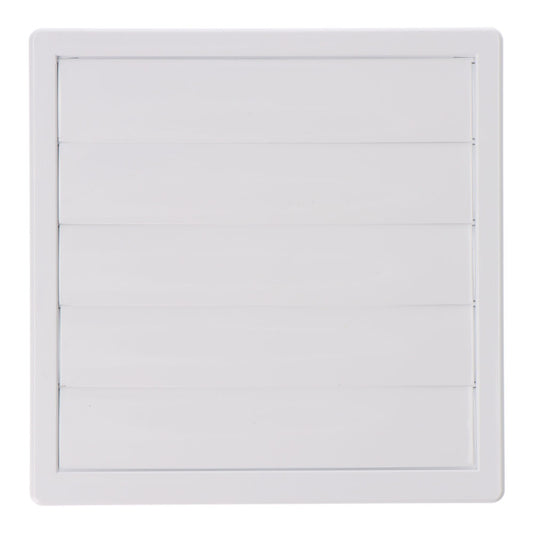 Grelha de ventilaÃ§Ã£o quadrada de encastrar com lÃ¢minas mÃ³veis de 170x170mm encastre Ã¸100mm abs branco_0