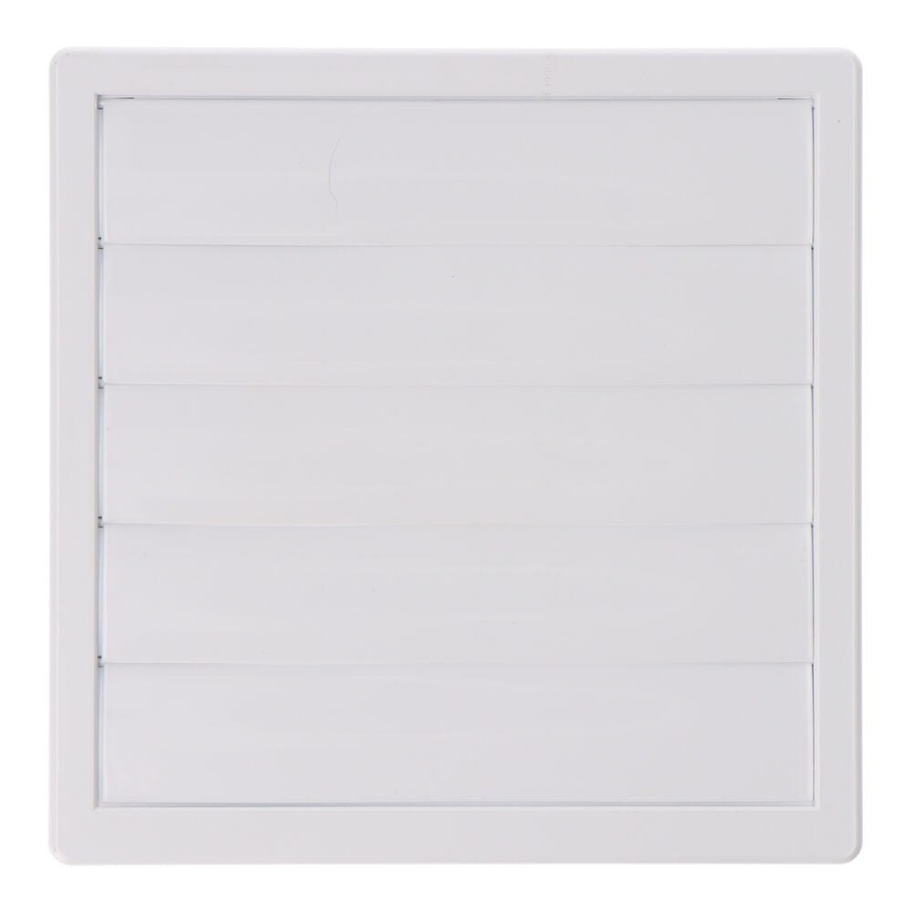 Grelha de ventilaÃ§Ã£o quadrada de encastrar com lÃ¢minas mÃ³veis 170x170mm encastre Ã¸120mm abs branco_0