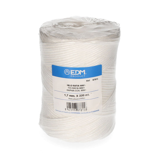 Hilo rafia 600/1 bobina 400g/220m branco edm_0