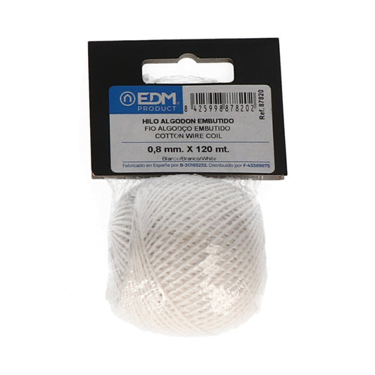 Fio algodÃ£o embutido 50g/120m branco edm_0