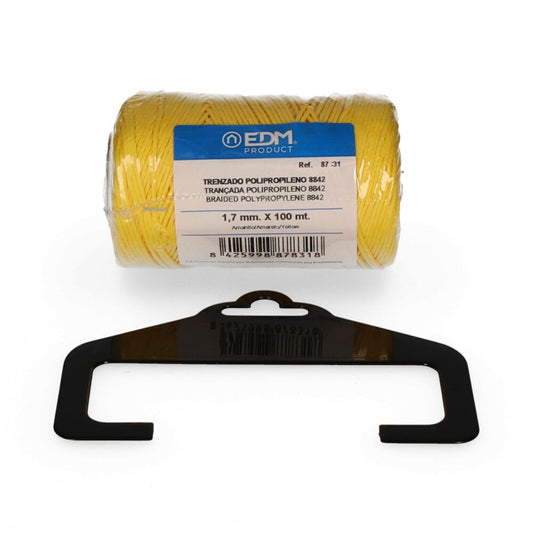 Bobine tranÃ§ada polipropileno 8842 100m amarelo edm_0