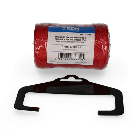 Bobine tranÃ§ada polipropileno 8842 100m vermelho edm_0